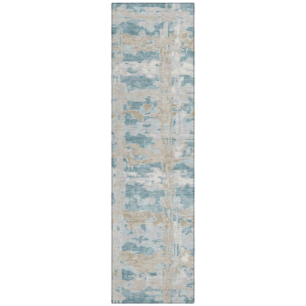 Chantille Machine Washable Indoor/Outdoor Abstract ACN2928 Teal 2 ft. x 7 ft. Runner Rug price history on PriceWatchPro