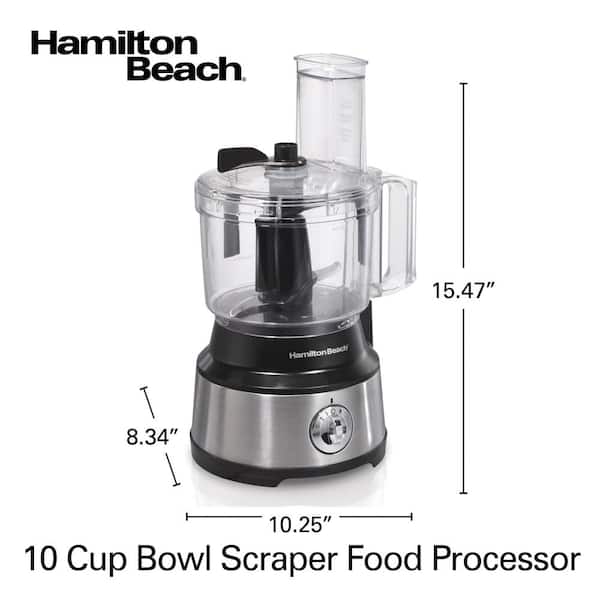Hamilton Beach 10-Cup Food Processor with Compact Storage, Black &  Stainless - 70760
