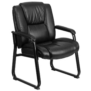 Faux Leather Cushioned Side Chair in Black
