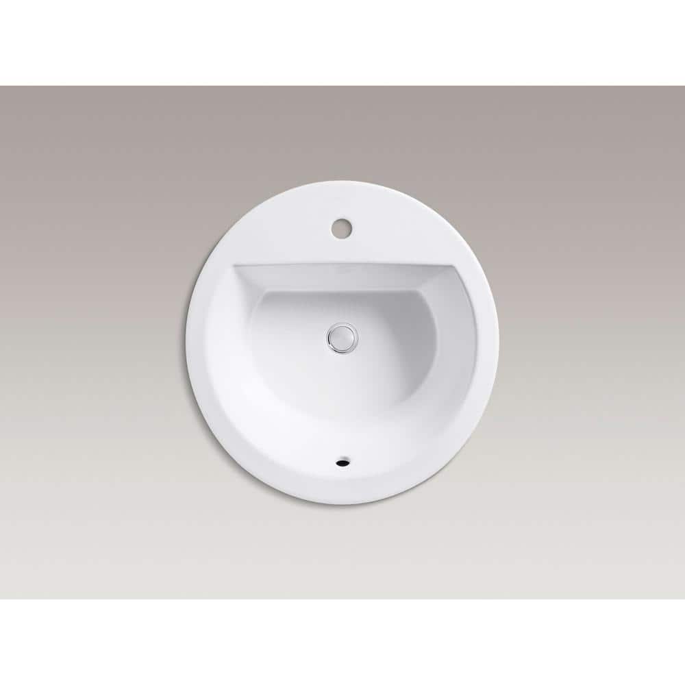 Bryant Ceramic Circular Drop-In Bathroom Sink with Overflow