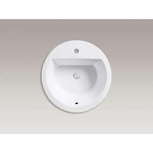 Bryant 19 in. Round Drop-In Vitreous China Bathroom Sink in White with Overflow Drain
