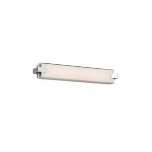 Bliss 22 in. Polished Nickel LED Vanity Light Bar and Wall Sconce, 3000K