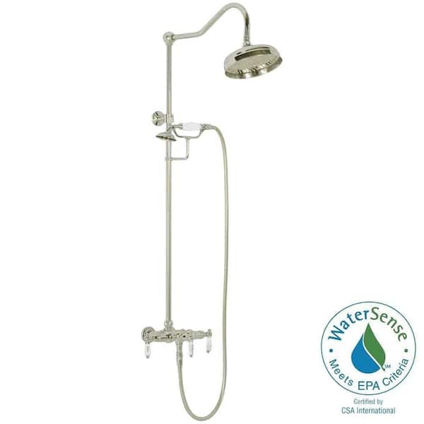 Elizabethan Classics 1-Spray Hand Shower and Shower Head Combo Kit in Satin Nickel (Valve Included)
