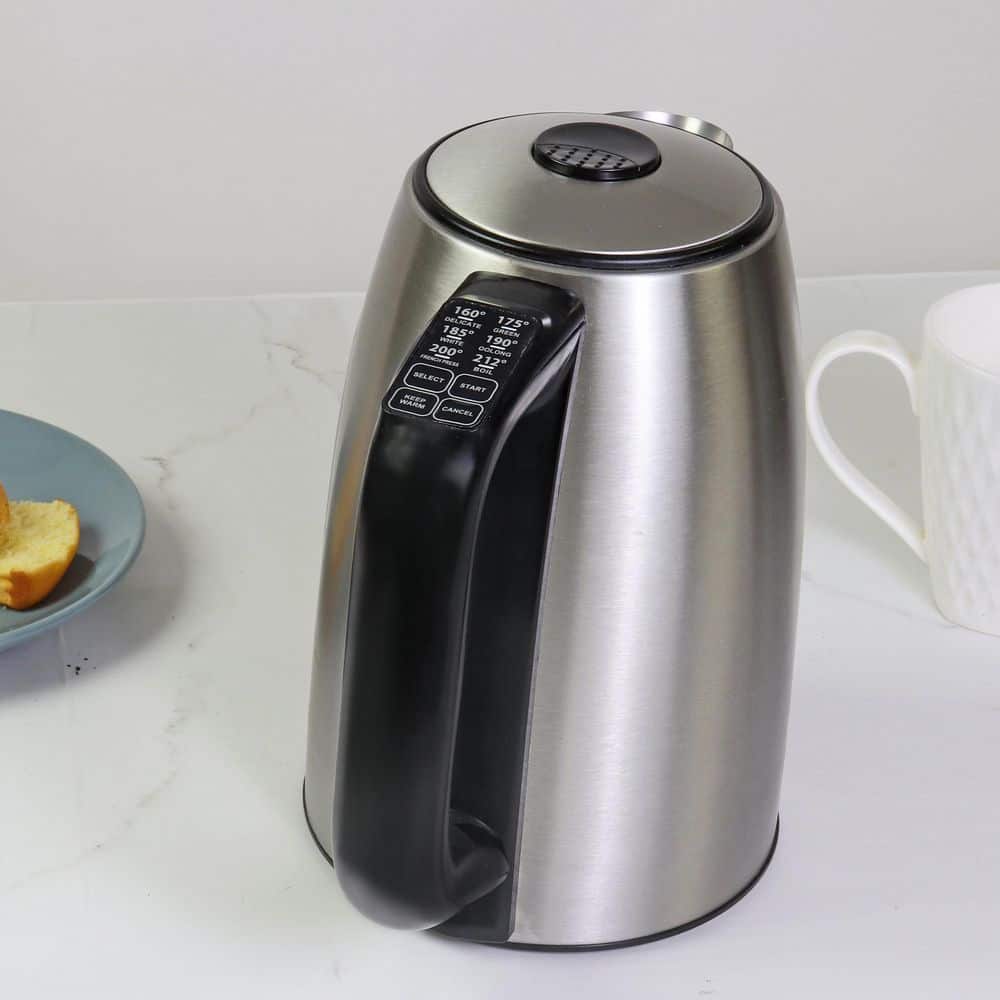 Kenmore 1.7L Stainless Steel Cordless Electric Kettle with Digital Controls