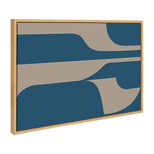 Kate and Laurel Sylvie Eye Catching Sleek Abstract 6 Teal and Tan by the Creative Bunch Studio Framed Art Print 23 in. x 33 in.