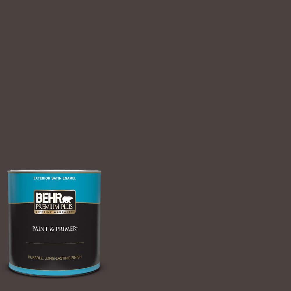 BEHR PREMIUM PLUS 1 qt. PPU520 Sweet Molasses Satin Enamel Exterior Paint & Primer 934004