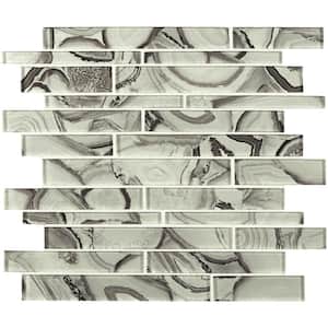 Super Nova Interlocking 12 in. x 12 in. Glossy Glass Patterned Look Wall Tile (10 sq. ft./Case)