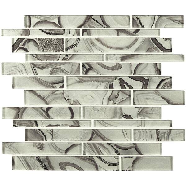 MSI Take Home Tile Sample - Super Nova 4 in. x 4 in. Interlocking Glossy Glass Mosaic Tile