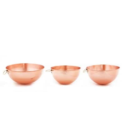 2 Qt., 4.5 Qt., 5 Qt. Solid Copper Beating Bowl (Set of 3)