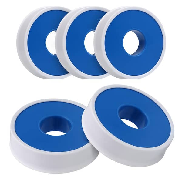 PLUMBFLEX 1/2 in. x 1080 in. PTFE Thread Seal Tape for Plumbers in White (Pack of 5-Rolls)