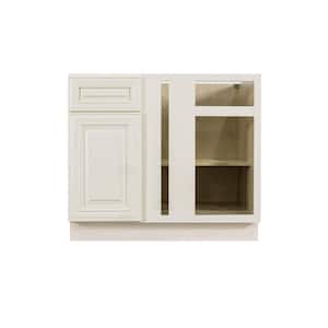 Princeton Assembled 36 in. x 34.5 in. x 24 in. Base Blind Corner Cabinet in Off-White