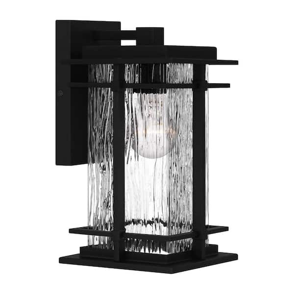 Quoizel McAlister 1-Light Earth Black Hardwired Outdoor Wall Lantern Sconce