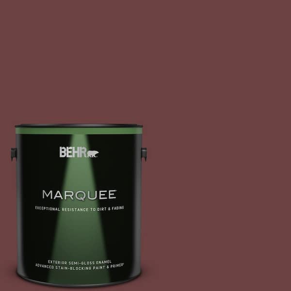 BEHR MARQUEE 1 gal. #BIC-50 Deep Claret Semi-Gloss Enamel Exterior Paint & Primer