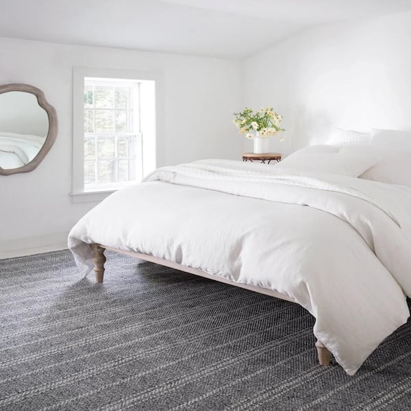 Melange Stripe Handwoven Grey/Ivory 3 ft. x 8 ft. Outdoor Runner Rug