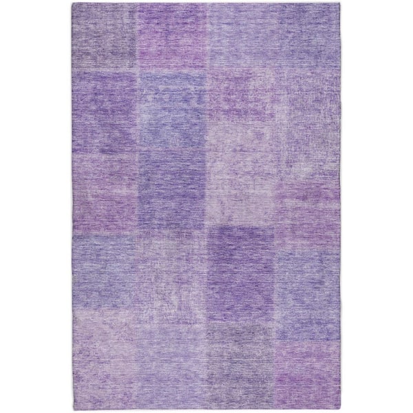 Dream Shag Premium Machine Washable Abstract ADS664 Lavender 9 ft. x 12 ft. Area Rug