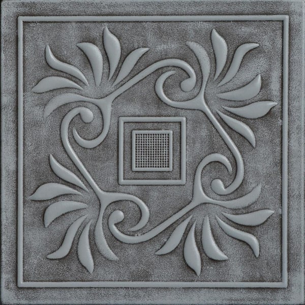 A La Maison Ceilings Cockatoos Moss Gray 1.6 ft. x 1.6 ft. Decorative Foam Glue Up Ceiling Tile (259.2 sq. ft./case)