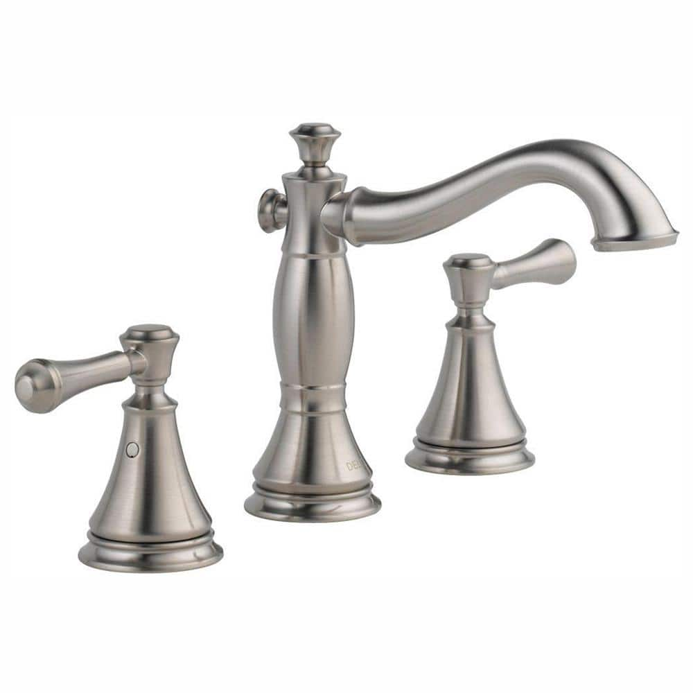 Delta Cassidy 8 in. Widespread 2-Handle Bathroom Faucet with Metal Drain  Assembly in Stainless 3597LF-SSMPU - The Home Depot