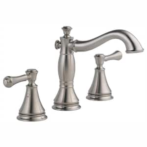 Cassidy 8 in. Widespread 2-Handle Bathroom Faucet with Metal Drain Assembly in Stainless