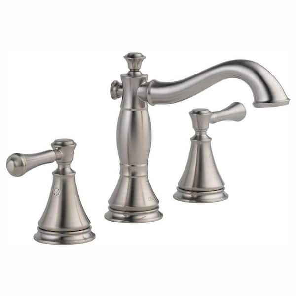 Delta Cassidy 8 in. Widespread 2-Handle Bathroom Faucet with Metal Drain Assembly in Stainless