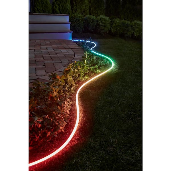 Smart 1000 Lumen 16 ft. White 120V Plug-in/12V Neon Flex LED RGB Outdoor Rope Light Powered by Hubspace (1-Pack)