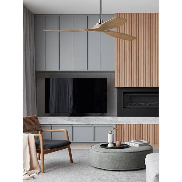 Lucci Air Moto 52 in. Indoor Brushed Nickel and Teak Ceiling Fan with Remote Control