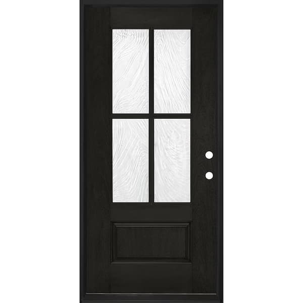 Steves & Sons 36 in. x 80 in. Regency 3/4-Lite 4SDL Brook Decorative Glass LHIS Onyx Fiberglass Prehung Front Door 6-9/16 in. Jamb