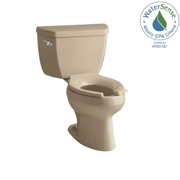 KOHLER Wellworth 2-Piece Pressure Lite Elongated Toilet in Mexican Sand-DISCONTINUED