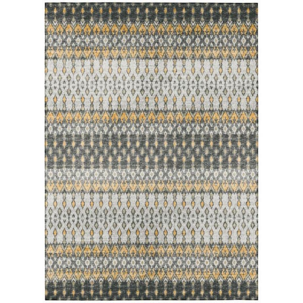 Addison Rugs Evolve Pewter 9 ft. x 12 ft. Ikat Area Rug