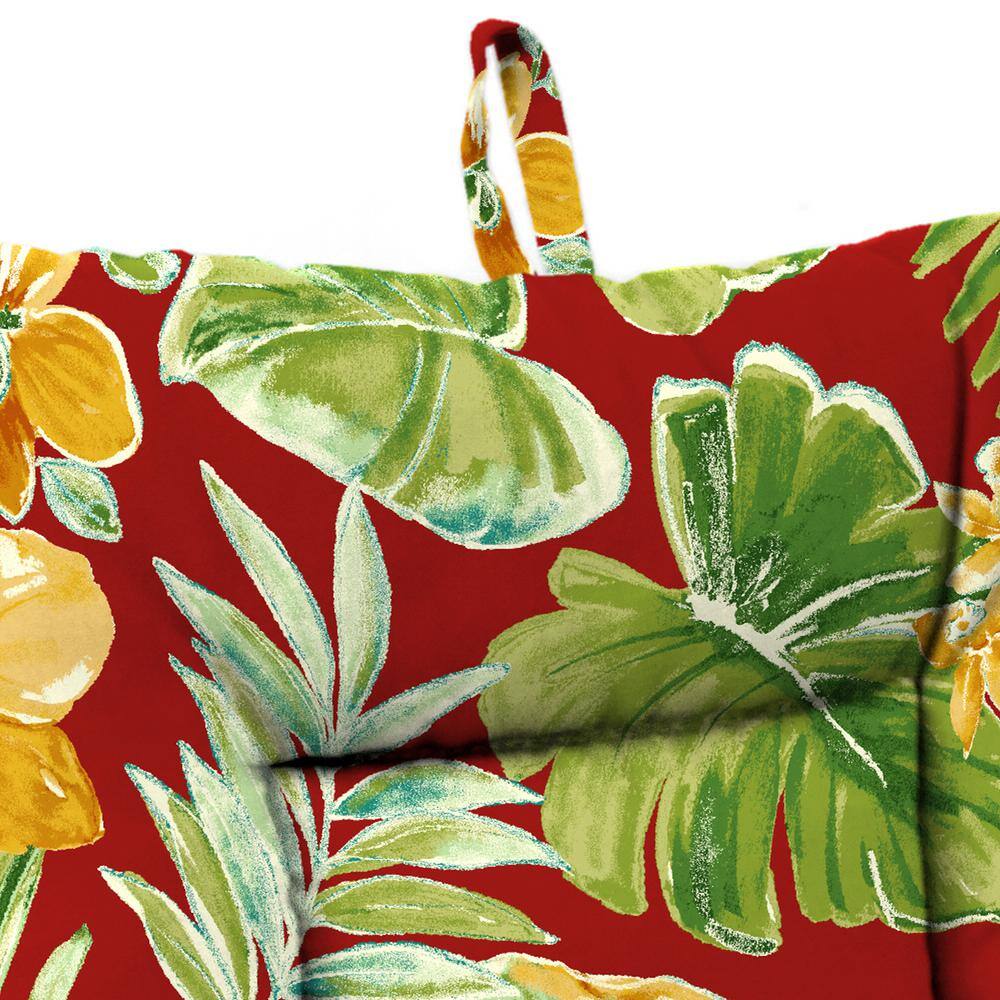 Beachcrest Poppy Red Floral Outdoor Wrought Iron Chair Cushion