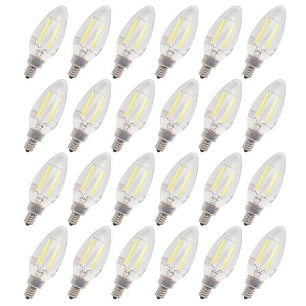 Viribright 35-Watt Equivalent B10 Dimmable E12 Candelabra Base LED Light Bulb 5000K Daylight (12-Pack)