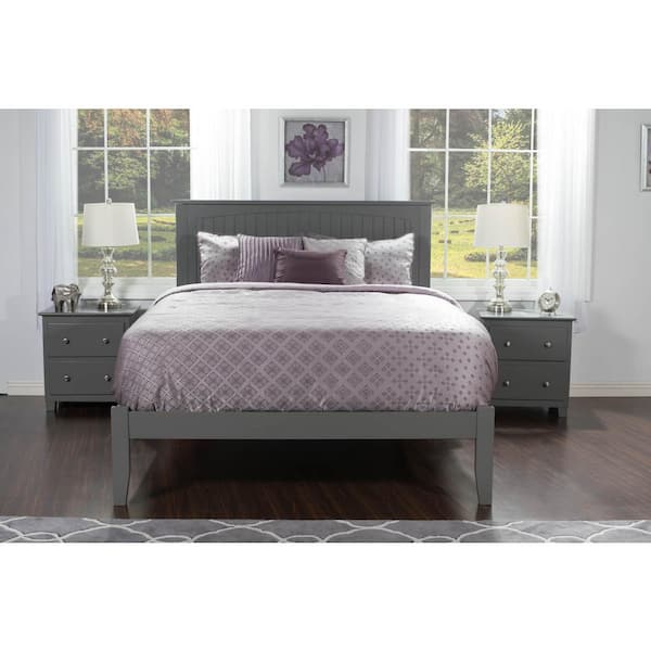 AFI Nantucket Queen Platform Bed with Open Foot Board in Grey