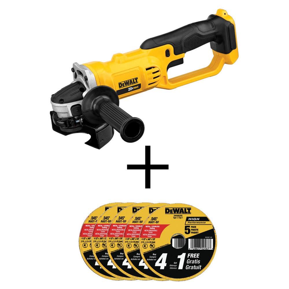DEWALT 20V MAX Cordless 4.5 in. in. Grinder and Metal and Stainless  Cutting Wheels (25 Pack) DCG412BW8062W25 The Home Depot