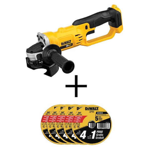 DEWALT 20V MAX Cordless 4.5 in. - 5 in. Grinder and Metal and Stainless Cutting Wheels (25 Pack)