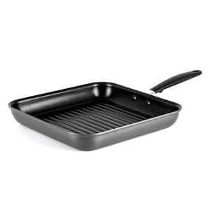 Good Grips 11 in. Hard-Anodized Aluminum Nonstick Grill Pan in Gray