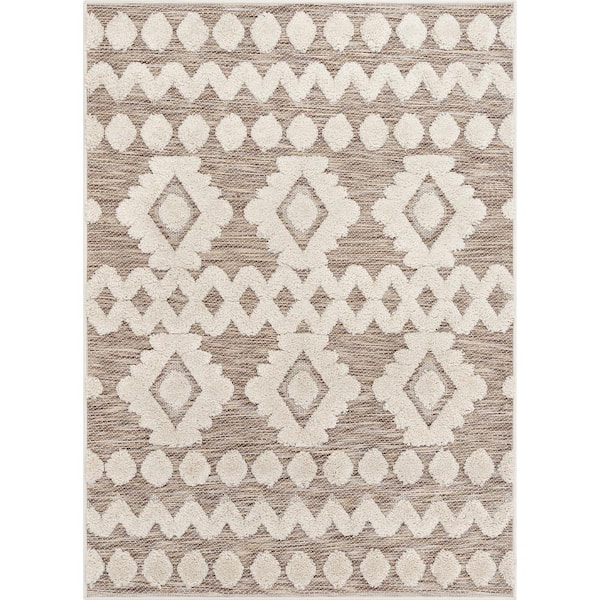 Well Woven Bellagio Chiara Tribal Moroccan Beige 7 ft. 10 in. x 10 ft ...