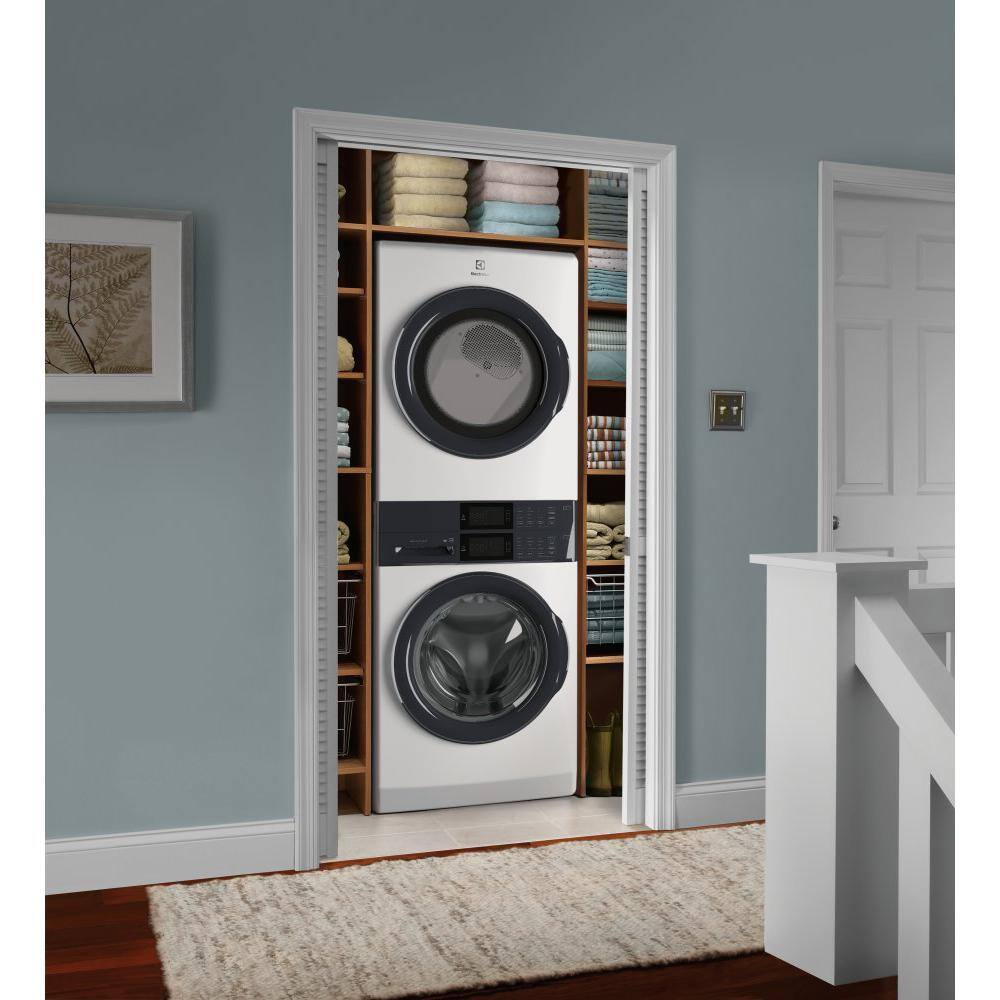 White Gas Stacked Washer and Dryer Set with Energy Star