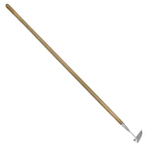 58 in. Japanese Sickle Hoe Long Handle Stainless Steel Weeding Scraper Bent Angle for Easy Weed Removal