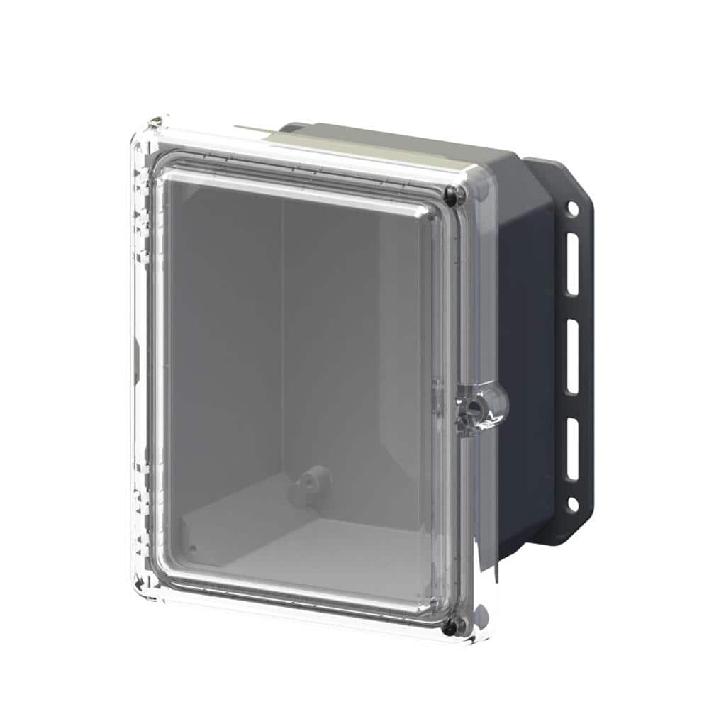 9.7 in. L x 8.2 in. W x 5.5 in. H Polycarbonate Clear Hinged Screw Top Cabinet Enclosure with Gray Bottom price history on PriceWatchPro