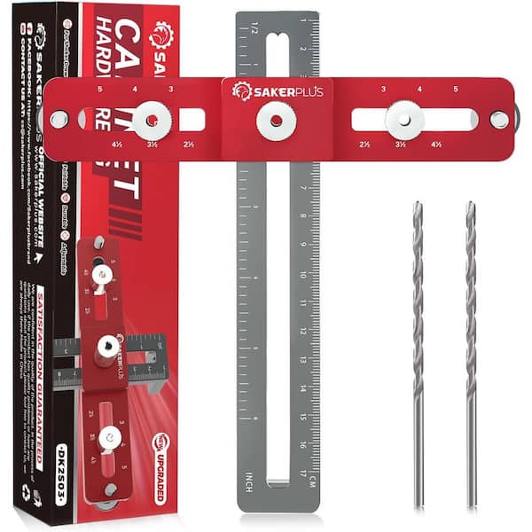 SakerPlus Cabinet Hardware Jig, Adjustable Cabinet Handle Template Tool for Knobs