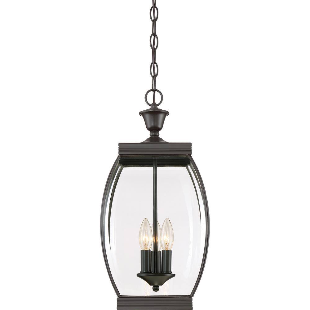 Oasis Transitional Mini 3-Light Matte Black & Bronze Pendant