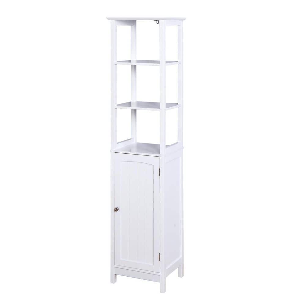 15.75 in. W x 12.60 in. D x 63 in. H White Linen with with 3