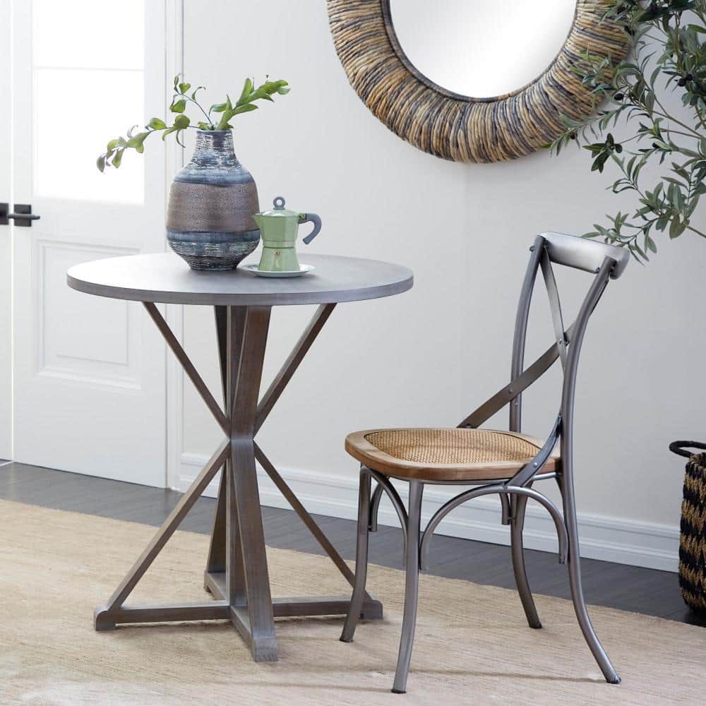 Rustic Brown Solid Wood Round Accent Table 31" Height
