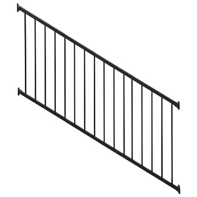 Stanford 36 in. H x 96 in. W Textured Black Aluminum Stair Railing Kit