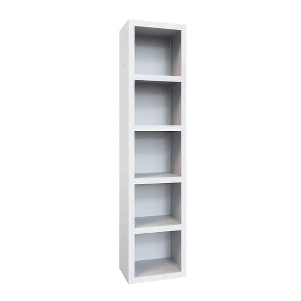 White 85 in. Tall Wooden Bookcase Shelf