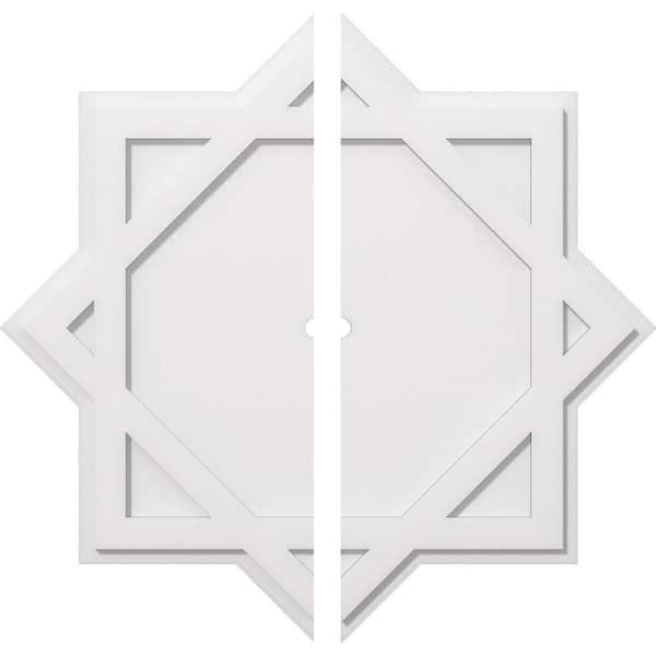 Ekena Millwork 1 in. P X 17-3/4 in. C X 32 in. OD X 1 in. ID Axel Architectural Grade PVC Contemporary Ceiling Medallion, Two Piece