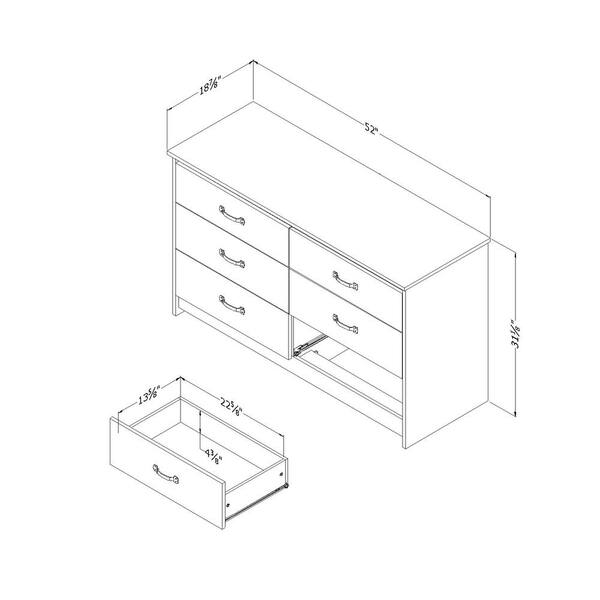 Tassio 6-Drawer Gray Oak Dresser - Spacious & Stylish