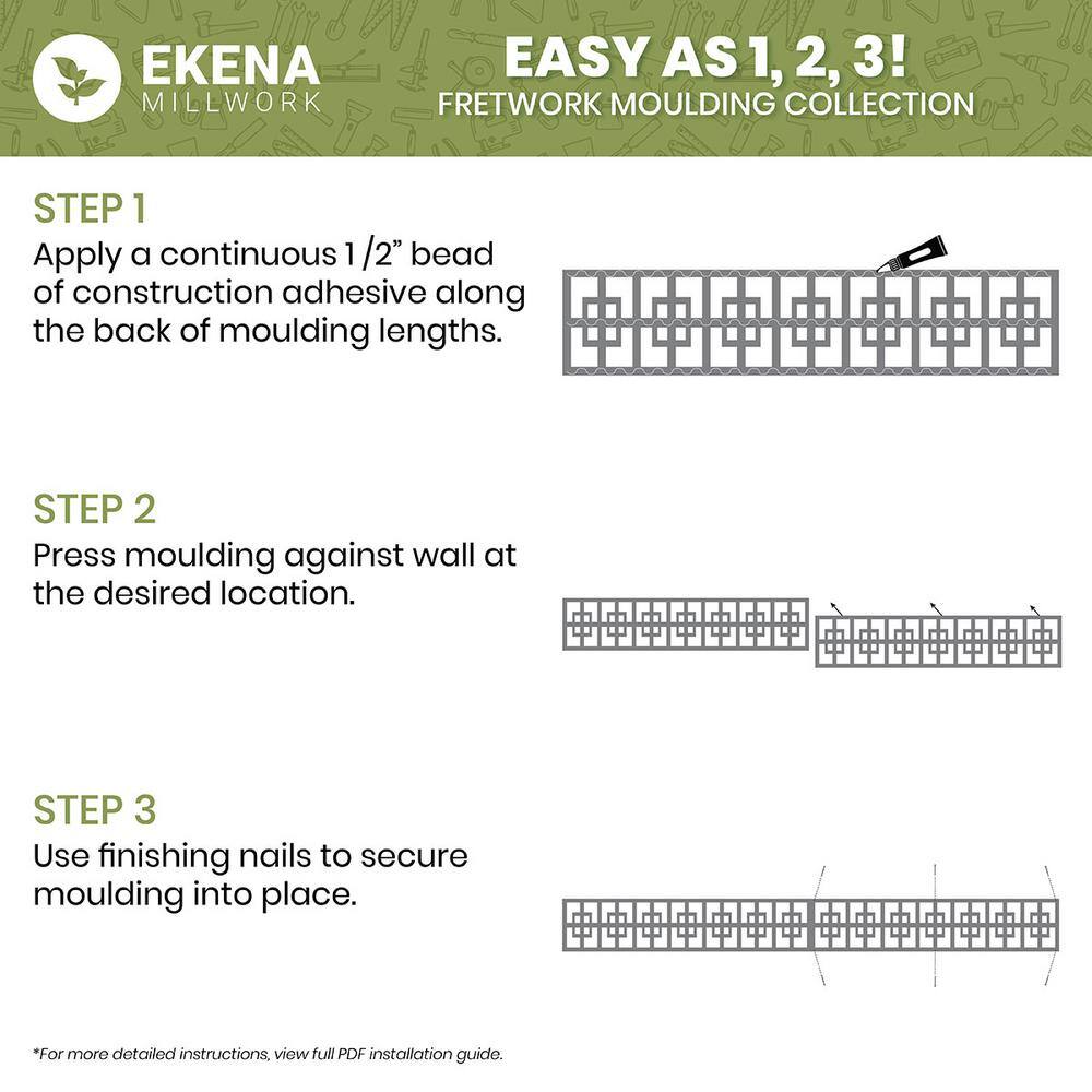 Tilden 46.5" Unfinished MDF Fretwork Crown Moulding