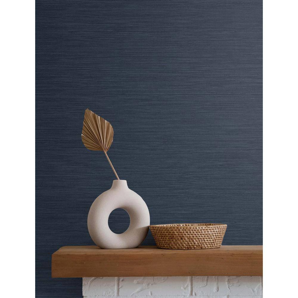 Caspian Blue Embossed Vinyl Wallpaper Roll