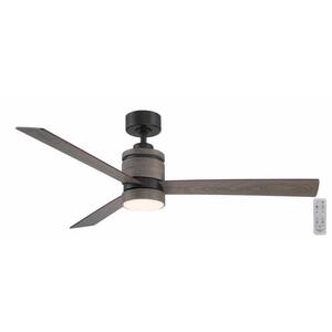 Pavilion 56 in. Integrated CCT LED Indoor Matte Black Ceiling Fan with Light and Remote Control Included