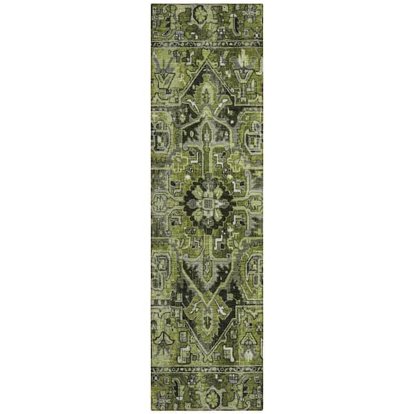 Chantille ACN570 Olive 2 ft. 3 in. x 7 ft. 6 in. Machine Washable Indoor/Outdoor Geometric Runner Rug